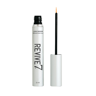 Revive7 lash serum with applicator on a white background